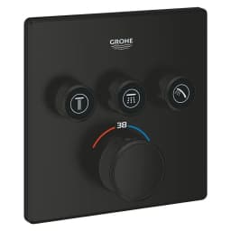 Grohe SmartControl Siyah Kare 3 Valfli Termostat görsel 1