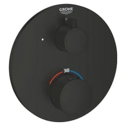 Grohe Grohtherm Siyah Yuvarlak Termostatik Duş Bataryası görsel 1