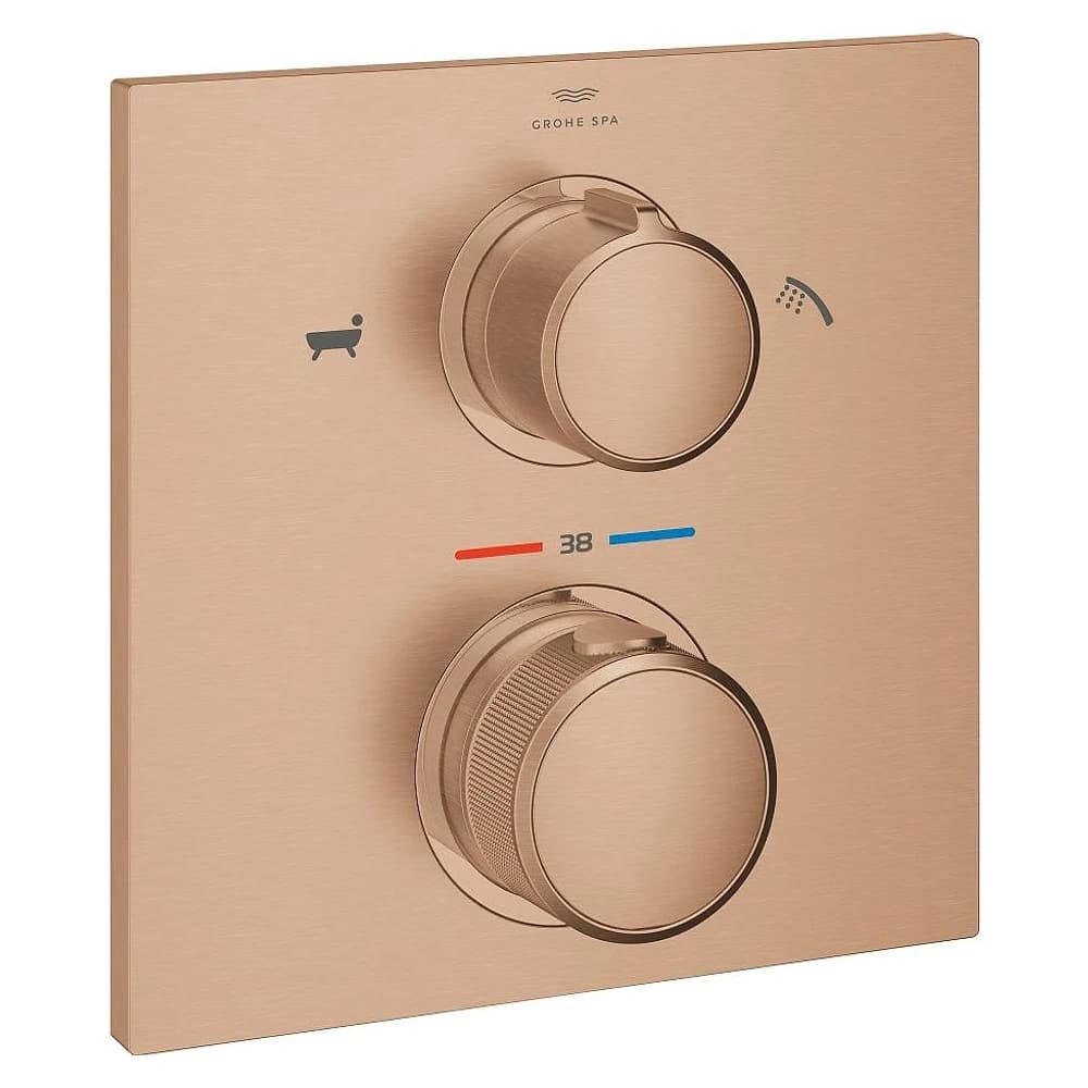 Grohe Allure Fırçalı Bronz Termostatik Küvet Bataryası
