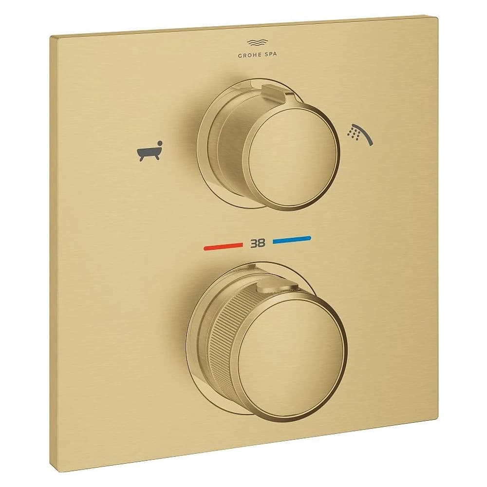 Grohe Allure Fırçalı Altın Termostatik Küvet Bataryası