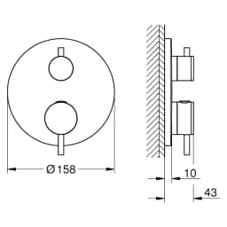 Grohe Atrio Fırçalı Antrasit Termostatik Küvet Bataryası görsel 2