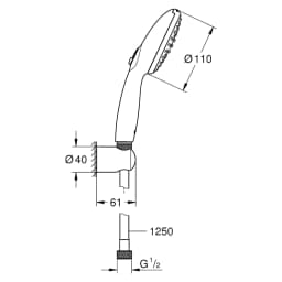 Grohe Tempesta Krom 125 Cm Askılı El Duşu Seti görsel 2