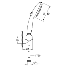 Grohe Tempesta Krom 175 Cm Askılı El Duşu Seti görsel 2