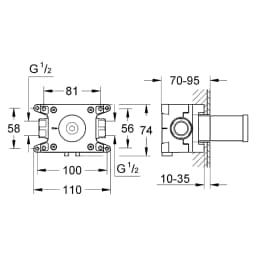 Grohe Grohtherm F Duş Çıkış Dirseği İç Gövdesi görsel 2