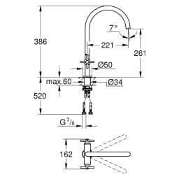 Grohe Atrio Fırçalı Altın Çift Volanlı Eviye Bataryası görsel 2
