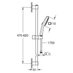 Grohe Tempesta Cube 2 Akışlı 60 Cm Su Tasarruflu Duş Seti görsel 2