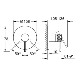 Grohe Essence Krom Ankastre Duş Bataryası görsel 2