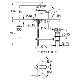 Grohe Eurosmart Siyah Bide Bataryası görsel 2