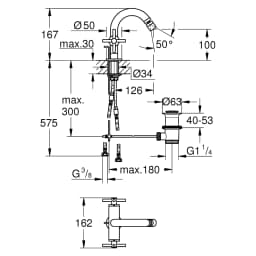 Grohe Atrio Fırçalı Antrasit Çift Kumandalı Bide Bataryası görsel 2