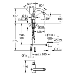 Grohe Atrio Fırçalı Antrasit Tek Kumandalı Bide Bataryası görsel 2