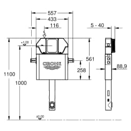 Grohe Solo 113 Cm 89 Mm Gömme Rezervuar 39694000 görsel 2