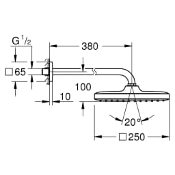Grohe Tempesta Cube Altın 25 Cm Tepe Duşu Seti görsel 2