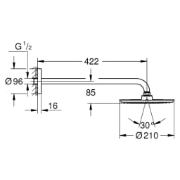 Grohe Rainshower Cosmopolitan Krom 21 Cm Tepe Duşu Seti görsel 2