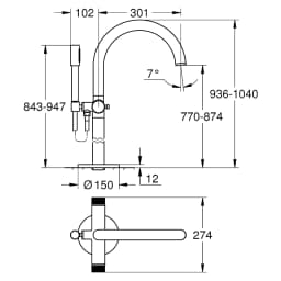 Grohe Atrio Private Bronz Knob Yerden Küvet Bataryası görsel 2