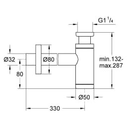 Grohe Siyah 1 1/4 Lavabo Sifonu 295032430 görsel 2