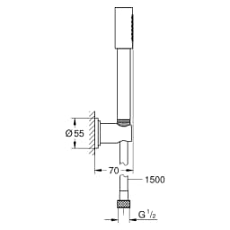 Grohe Rainshower Aqua Krom Stick 150 Cm El Duşu Seti görsel 2