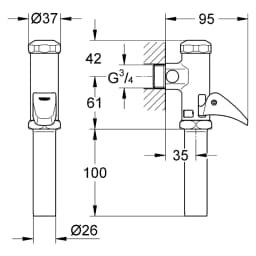 Grohe Rondo DAL Otomatik Klozet Yıkama Valfi görsel 2