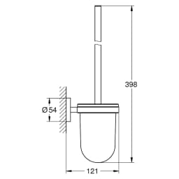 Grohe Essentials Antrasit Tuvalet Fırçası Seti görsel 2