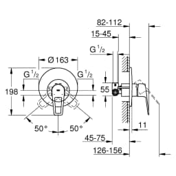 Grohe BauLoop Krom Ankastre Duş Bataryası 29080001 görsel 2
