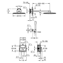 Grohe Precision SmartControl Siyah Yuvarlak Ankastre Seti görsel 2