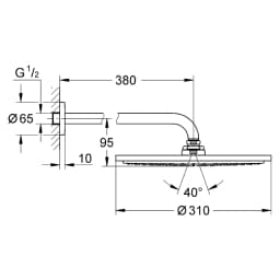 Grohe Cosmopolitan Phantom Siyah 31 Cm Duvar Tepe Duşu Seti görsel 2