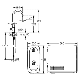 Grohe Blue Home Mono Krom C Gaga Başlangıç Seti görsel 2