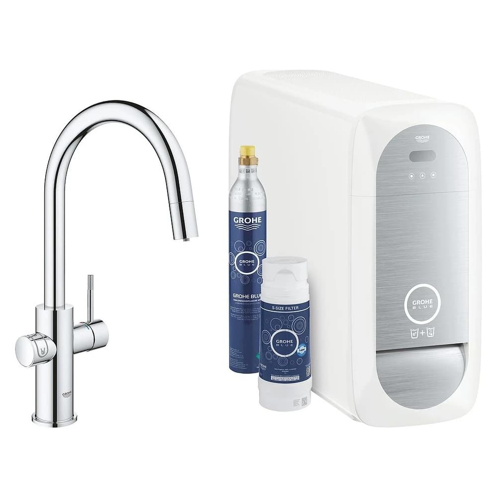 Grohe Blue Home Krom C Gaga Çekilebilir Başlangıç Seti