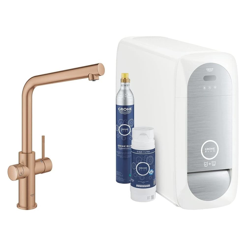 Grohe Blue Home Fırçalı Bronz L Gaga Başlangıç Seti