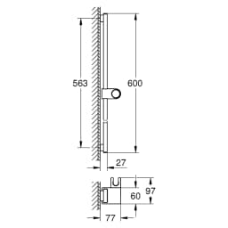 Grohe Rainshower Aqua Pure Krom 60 Cm Duş Sürgüsü görsel 2