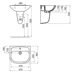Creavit Pitta 55 Cm Lavabo görsel 2