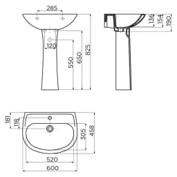 Creavit Sedef 60 Cm Lavabo görsel 2