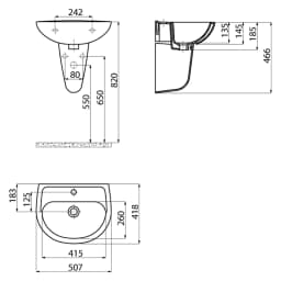 Creavit Oval 50x42 Cm Lavabo görsel 2