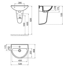 Creavit Oval 52x41 Cm Lavabo görsel 2