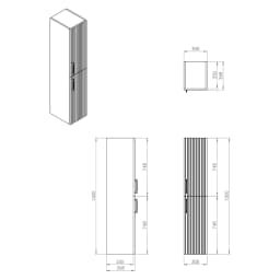 Creavit E10 30 Cm Mat Gri Sağ Boy Dolabı görsel 2