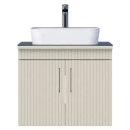 Creavit E10 65 Cm Dafne Kapaklı Cam Tezgah Lavabo Dolabı görsel 1