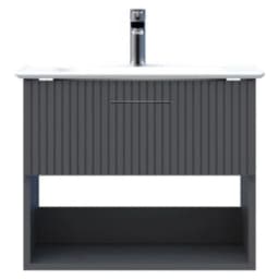 Creavit E10 65 Cm Antrasit Çekmeceli Raflı Lavabo Dolabı görsel 1