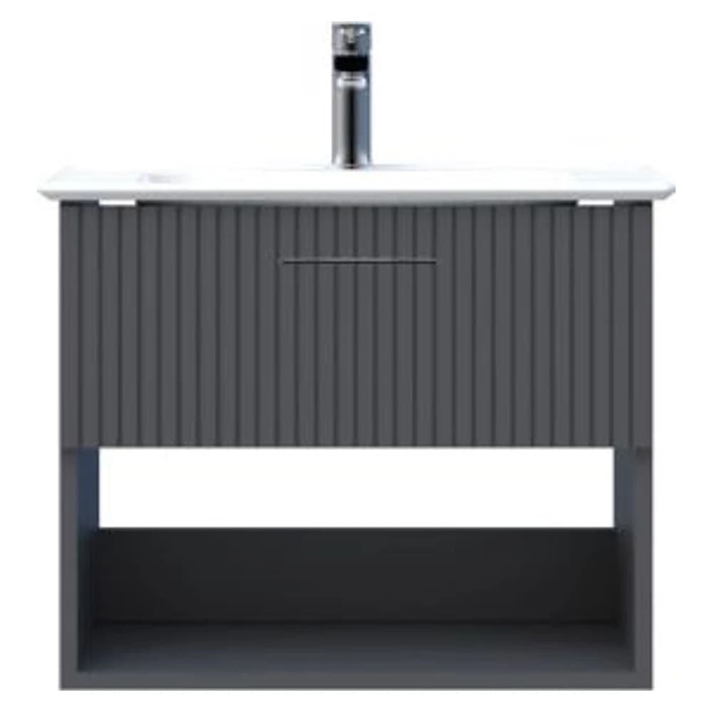 Creavit E10 65 Cm Antrasit Çekmeceli Raflı Lavabo Dolabı