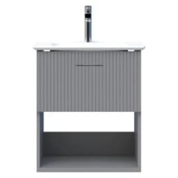 Creavit E10 65 Cm Gri Çekmeceli Raflı Lavabo Dolabı görsel 1