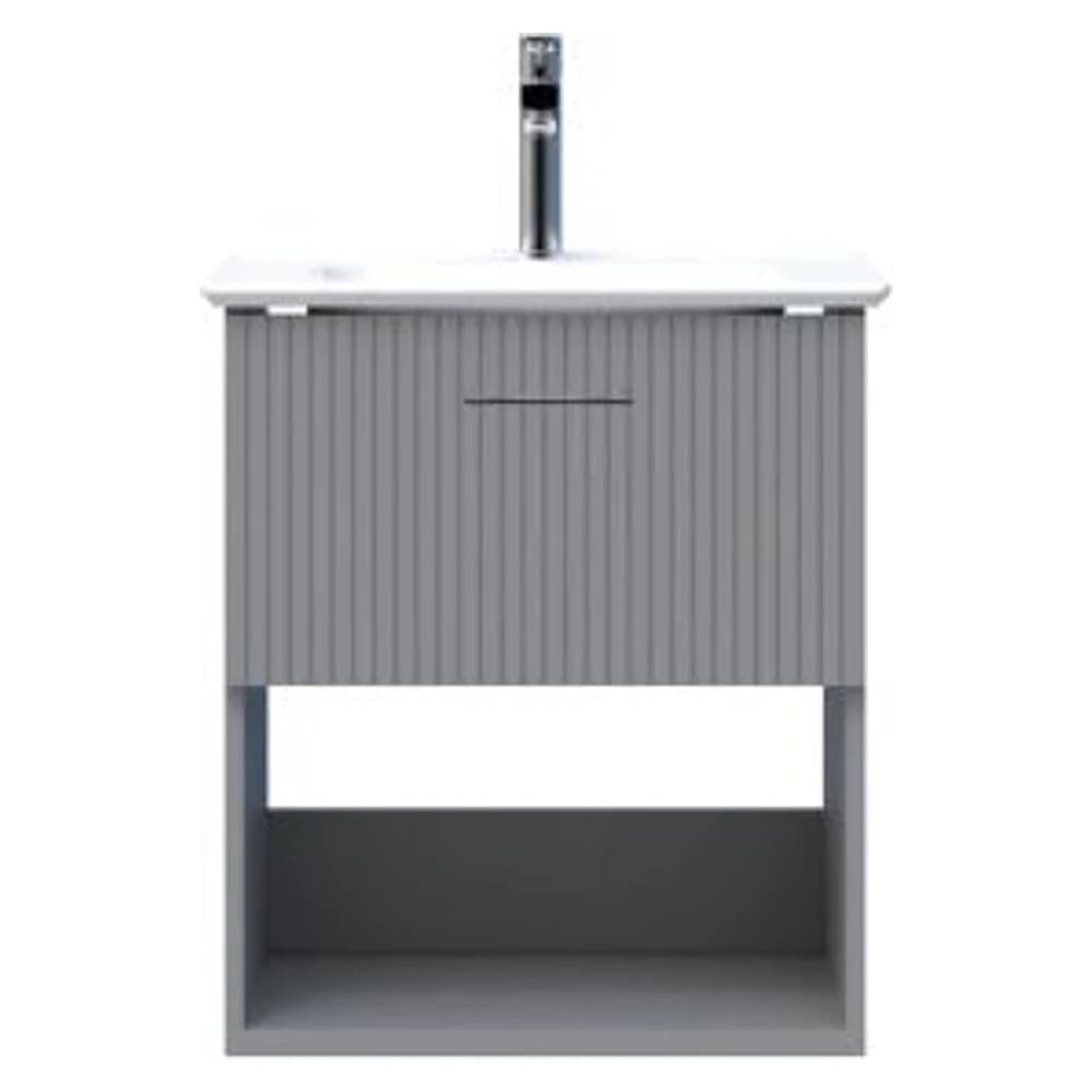Creavit E10 65 Cm Gri Çekmeceli Raflı Lavabo Dolabı