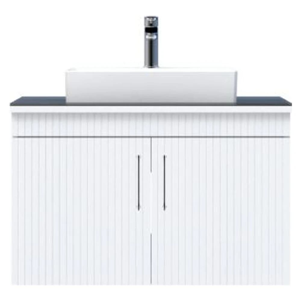 Creavit E10 85 Cm Beyaz Kapaklı Cam Tezgah Lavabo Dolabı