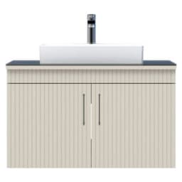 Creavit E10 85 Cm Dafne Kapaklı Cam Tezgah Lavabo Dolabı görsel 1