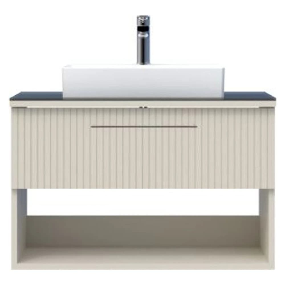 Creavit E10 85 Cm Dafne Çekmeceli Cam Tezgah Lavabo Dolabı
