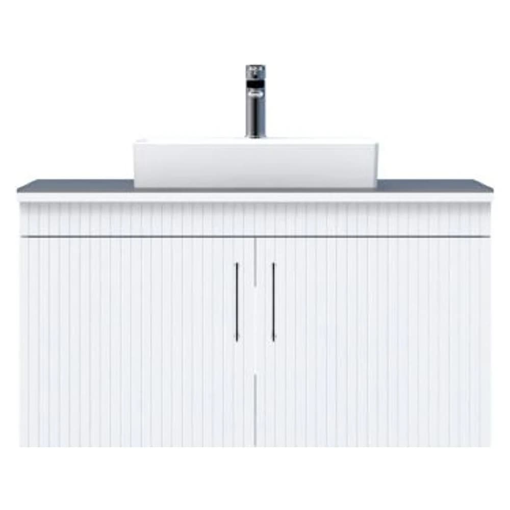 Creavit E10 100 Cm Beyaz Kapaklı Cam Tezgah Lavabo Dolabı