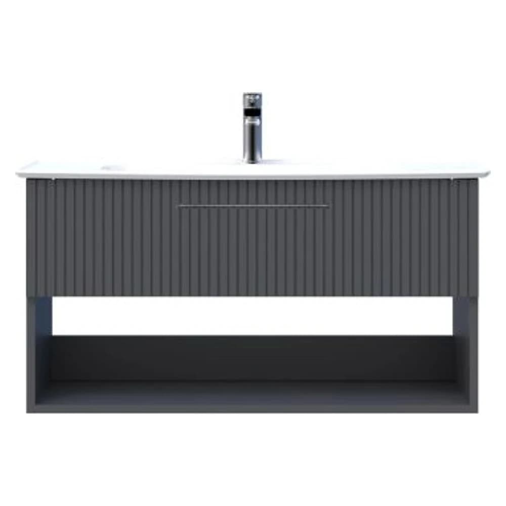 Creavit E10 100 Cm Antrasit Çekmeceli Raflı Lavabo Dolabı