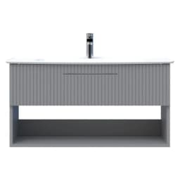 Creavit E10 100 Cm Gri Çekmeceli Raflı Lavabo Dolabı görsel 1