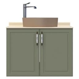 Creavit Perra 80 Cm Zeytuni Kapaklı Lavabo Dolabı görsel 1