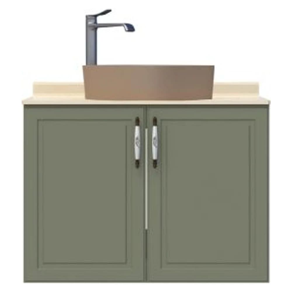 Creavit Perra 80 Cm Zeytuni Kapaklı Lavabo Dolabı