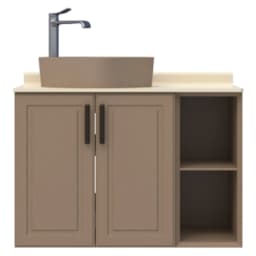 Creavit Perra 60+25 Cm Latte Kapaklı Lavabo Dolabı görsel 1