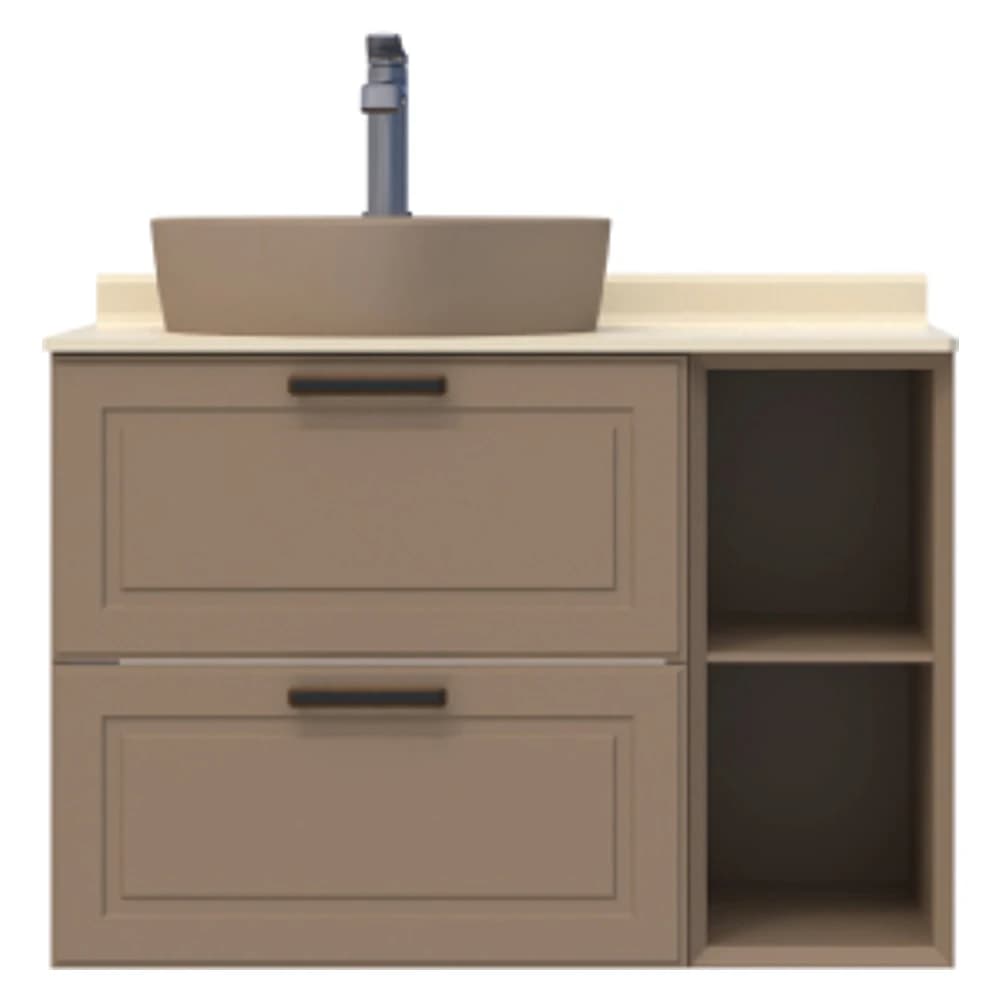 Creavit Perra 60+25 Cm Latte 2 Çekmeceli Lavabo Dolabı