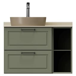 Creavit Perra 60+25 Cm Zeytuni 2 Çekmeceli Lavabo Dolabı görsel 1